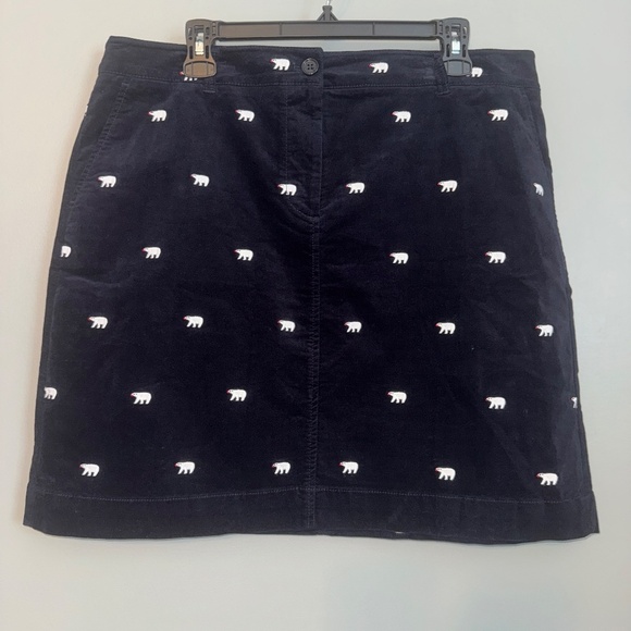 EUC Talbots Velveteen Polar Bear Mini Skirt Navy Blue Size 14 - Picture 2 of 8